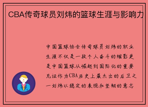 CBA传奇球员刘炜的篮球生涯与影响力